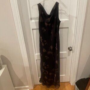 DONNA RICCO: Full-length Sleeveless dress - BROWN